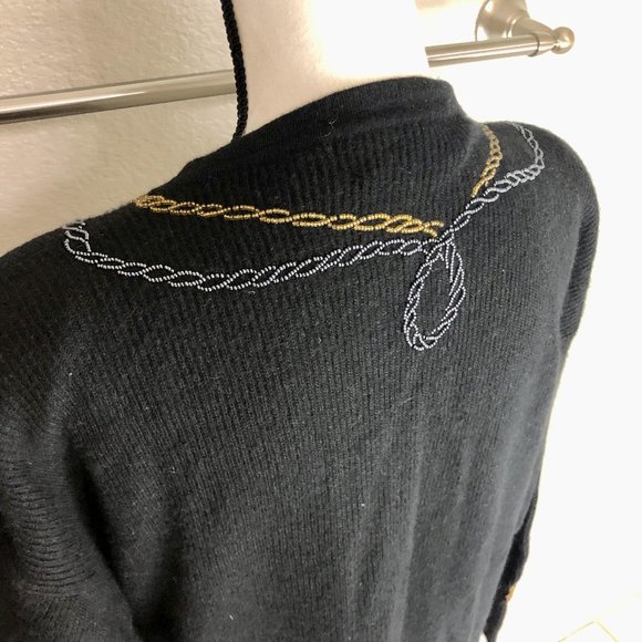 Stunning 80s Vintage Beaded Cardigan Sweater - Size Women's Large (L) - Picture 6 of 9